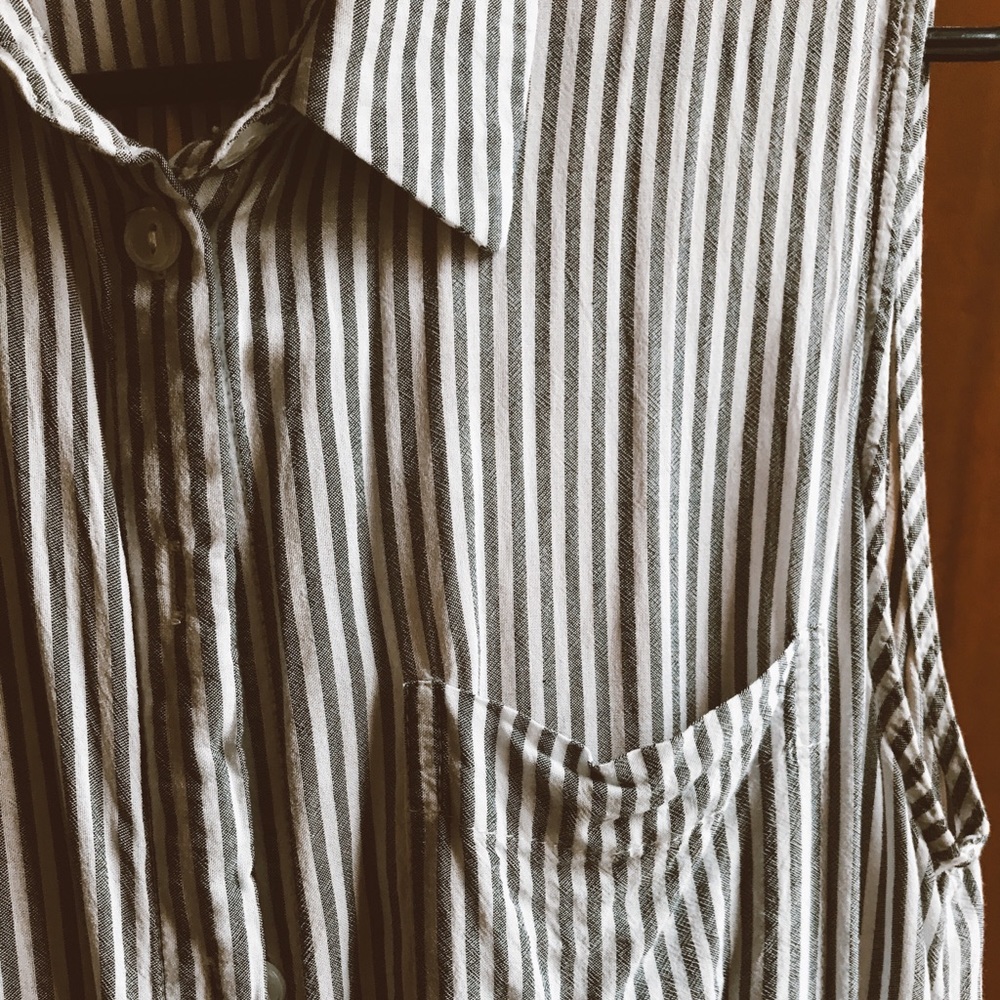 Cute AF Striped Sleeveless Shirt